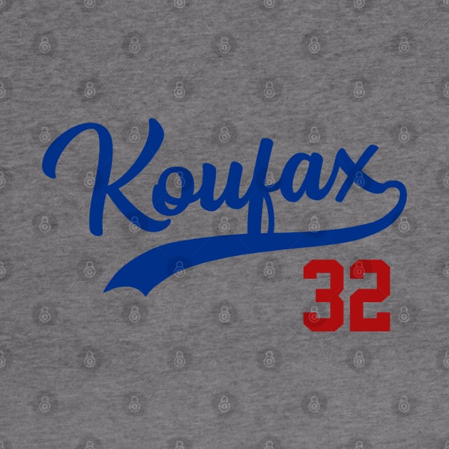 Sandy Koufax 32, LA Dodgers by FanSwagUnltd